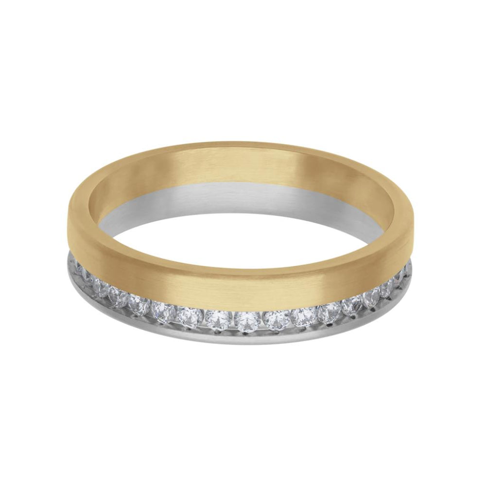 Mens 5mm Platinum And 18k Gold Diamond Eternity Fusion Wedding Band Smyth Jewelers