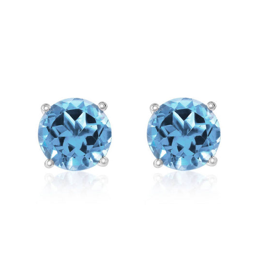 Smyth Jewelers 14k Gold Swiss Blue Topaz Stud Earrings