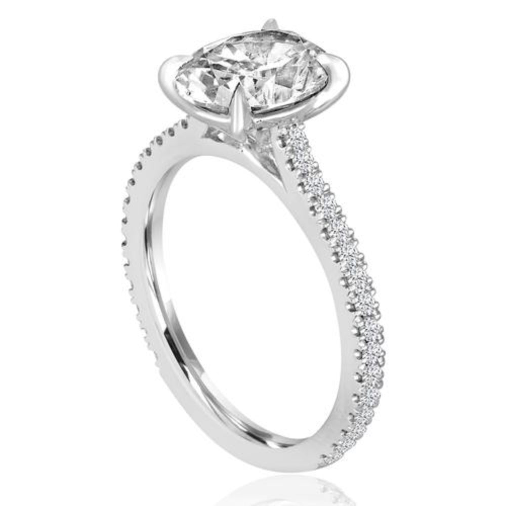 14k Oval Diamond Cathedral Setting