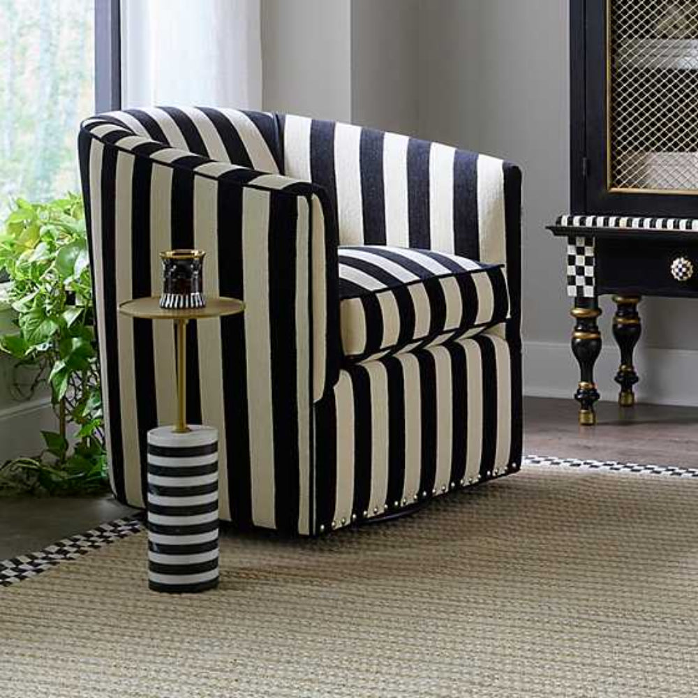 Mackenzie Childs Priorities Round Stripe Side Table *In-Store Pickup Only*