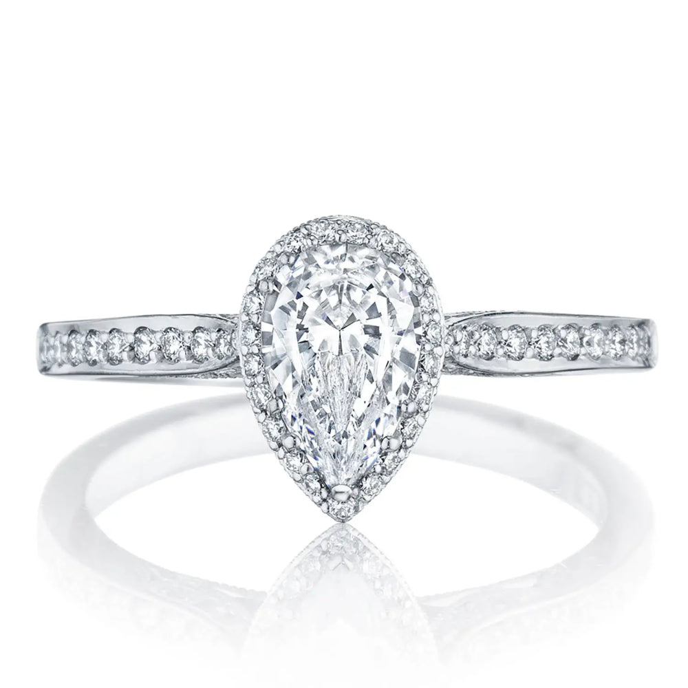 Tacori 18k Dantela Pear Bloom Engagement Ring