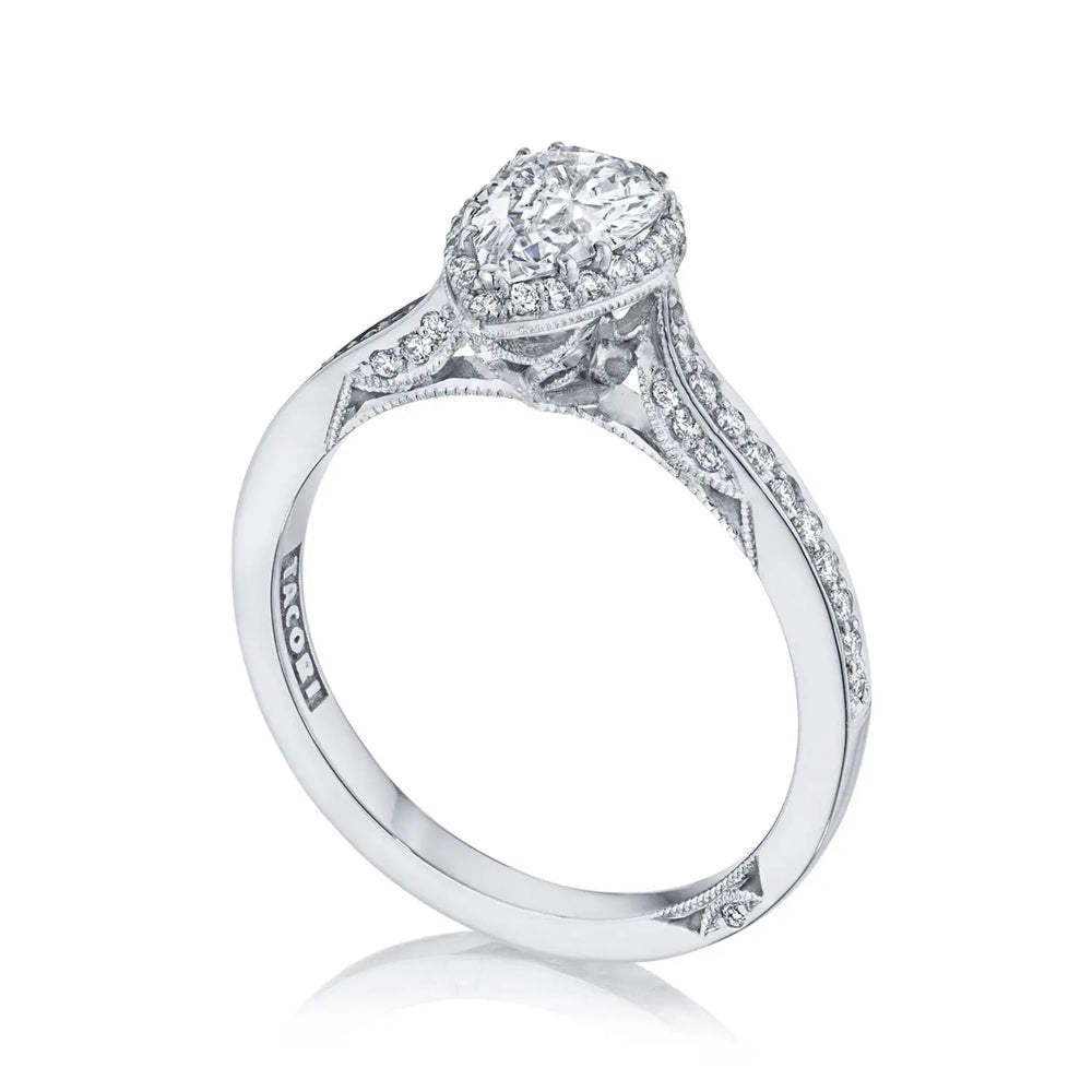 Tacori 18k Dantela Pear Bloom Engagement Ring