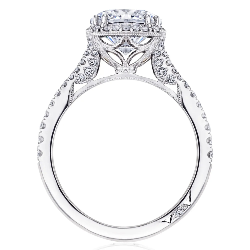 Tacori 18k Dantela Round Bloom Engagement Ring