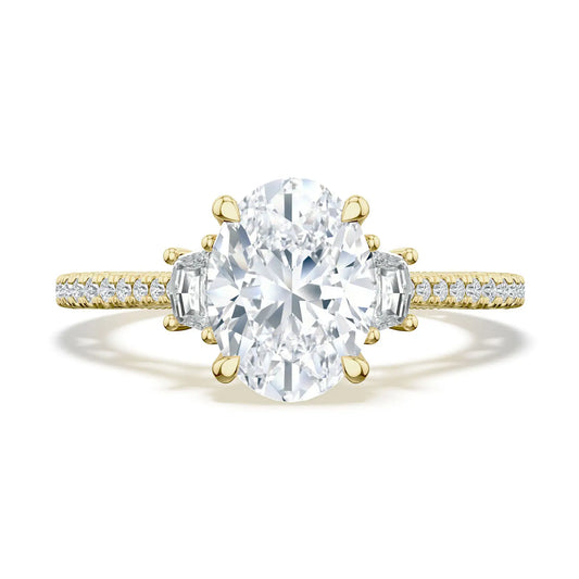 Tacori 18k Lunetta Crescent Oval 3-Stone Engagement Ring