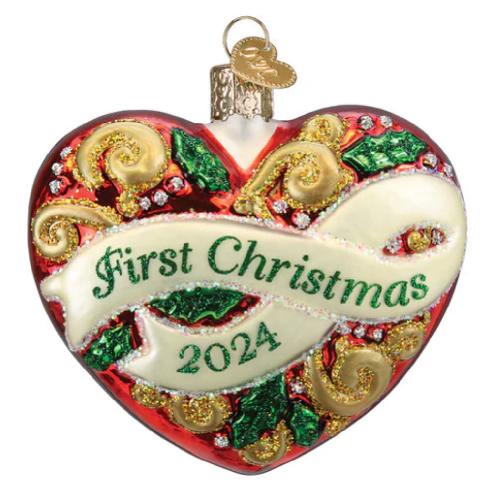 Old World Christmas 2024 First Christmas Heart Ornament