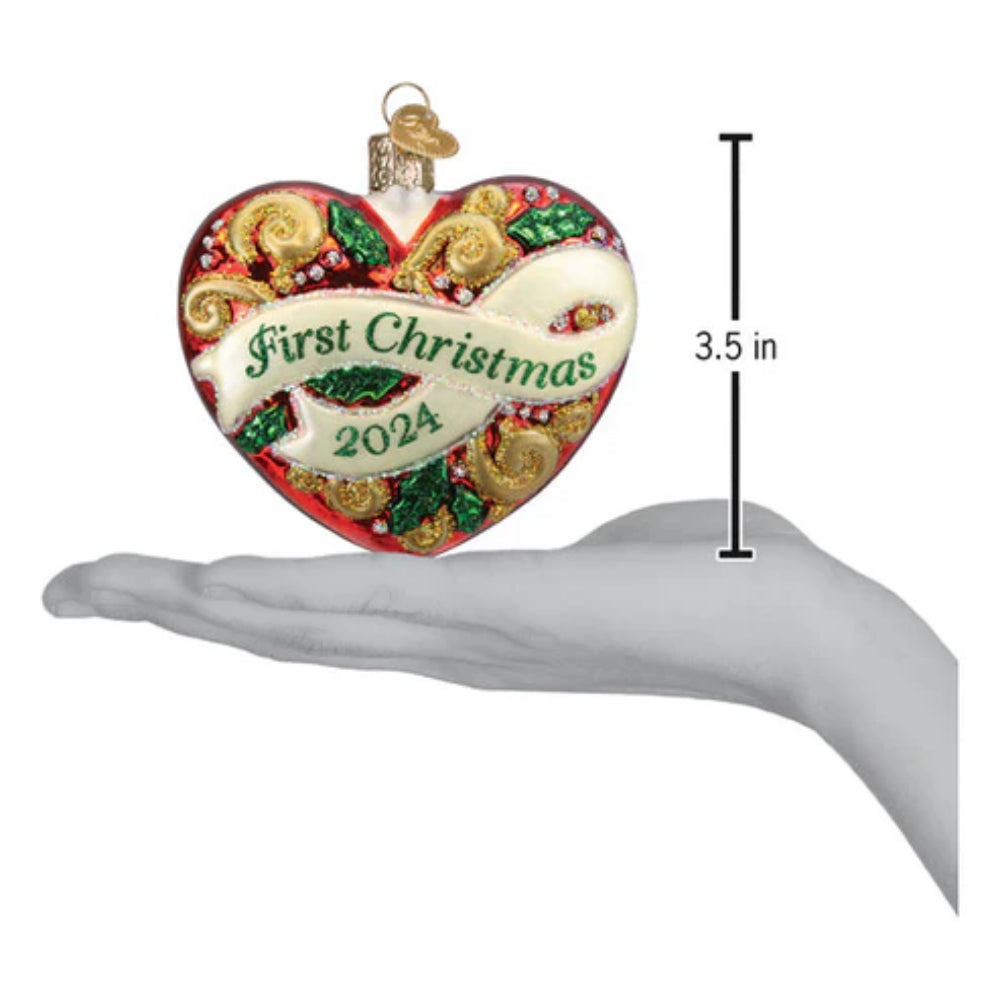 Old World Christmas 2024 First Christmas Heart Ornament