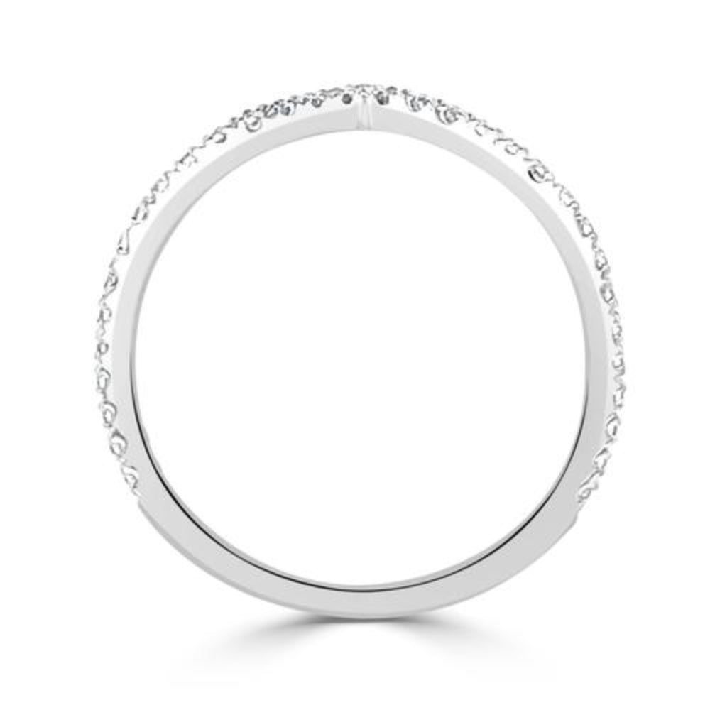 14k Round Diamond Contour Wedding Band