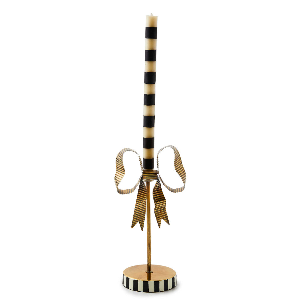 MacKenzie-Childs Bow Tall Metal Candle Holder