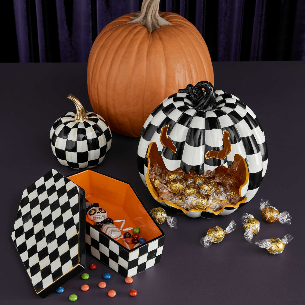 MacKenzie-Childs Courtly Check Glossy Pumpkin - Mini