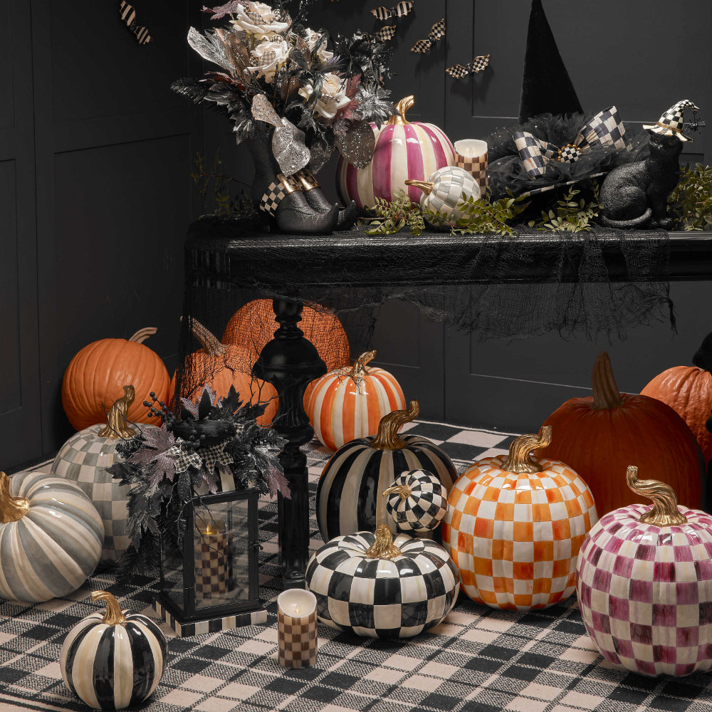 MacKenzie-Childs Courtly Check Glossy Pumpkin - Mini