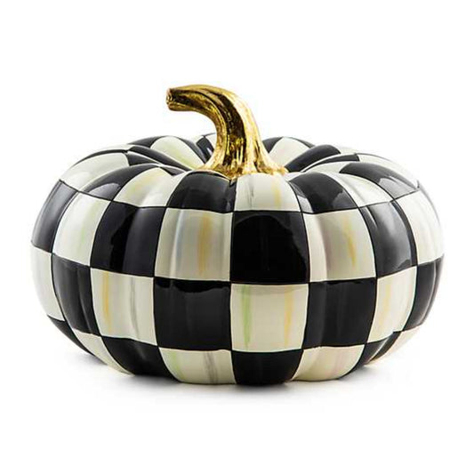 MacKenzie-Childs Courtly Check Squashed Glossy Pumpkin