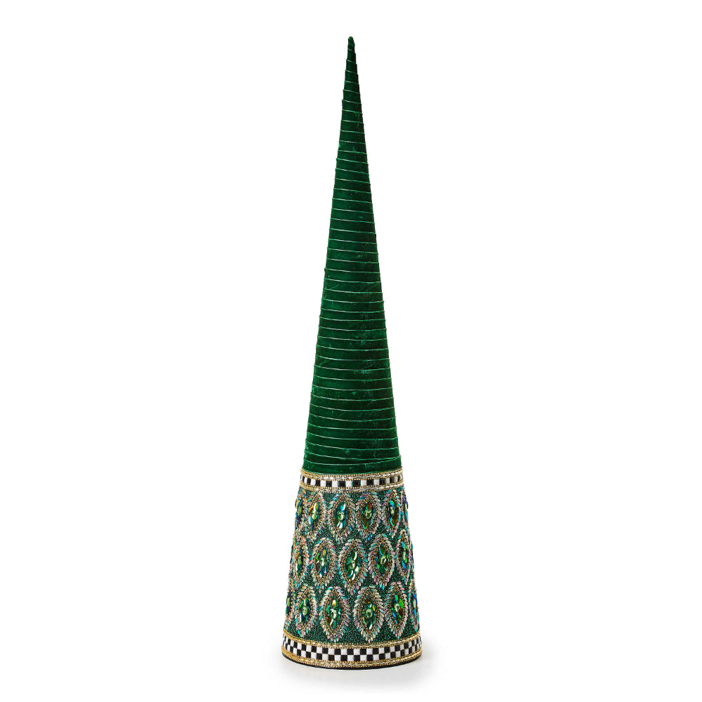 Mackenize Childs Emerald Luxe Beaded Cone Tree