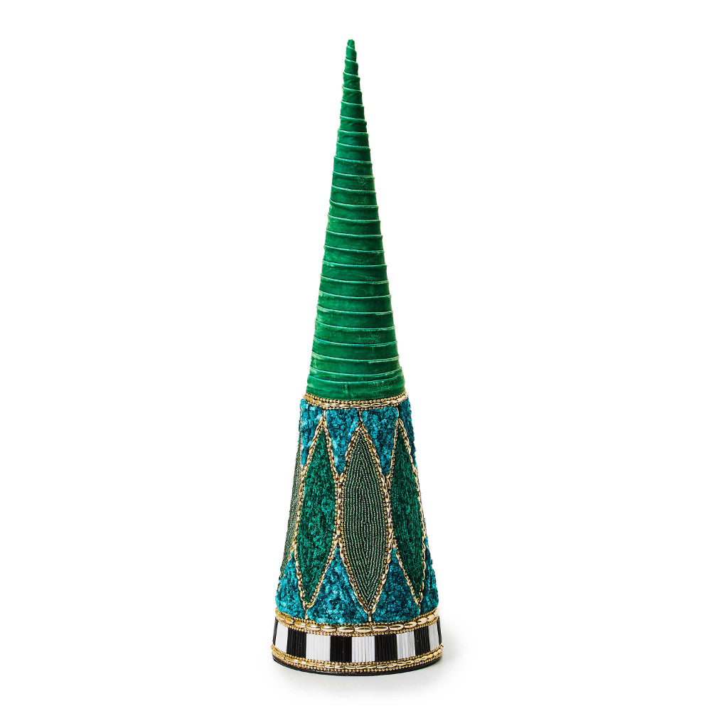 Mackenize Childs Emerald Luxe Beaded Cone Tree