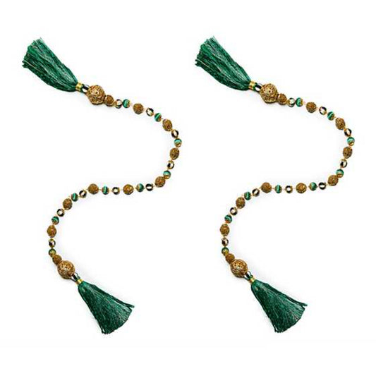 MacKenzie-Childs Emerald Luxe Swag Tassels - Set of 2