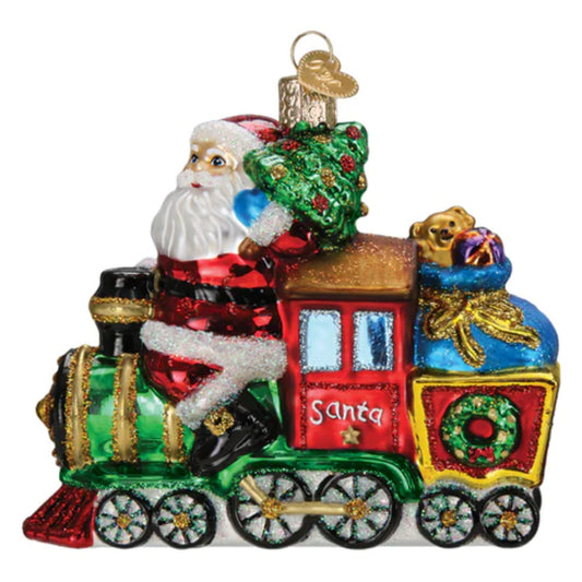 Old World Christmas Santa On Locomotive Ornament