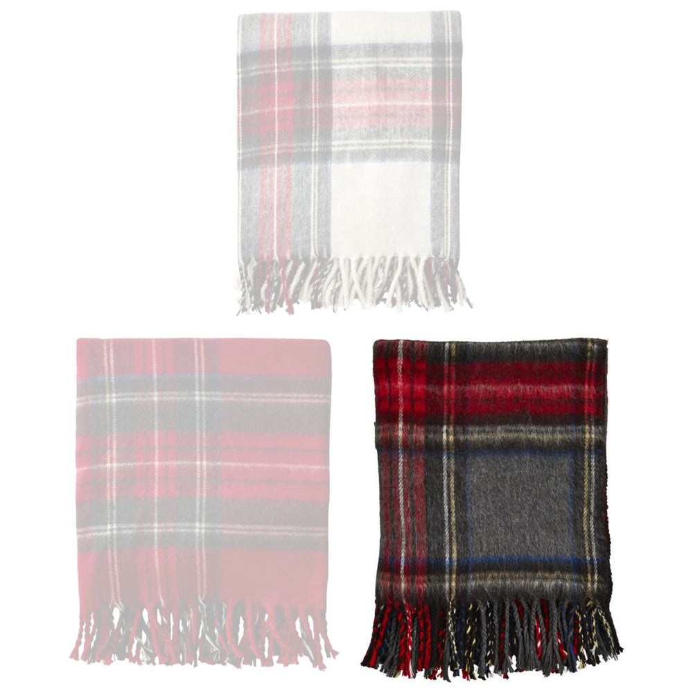 Mud Pie Tartan Fringe Throw