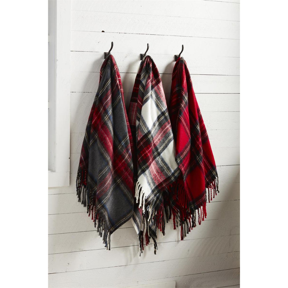 Mud Pie Tartan Fringe Throw