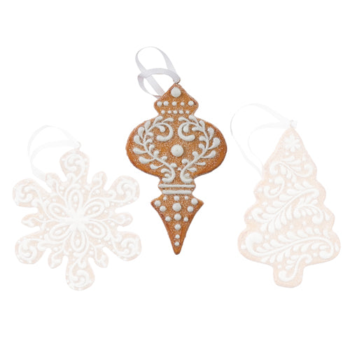 Raz Imports White Icing Gingerbread Ornament