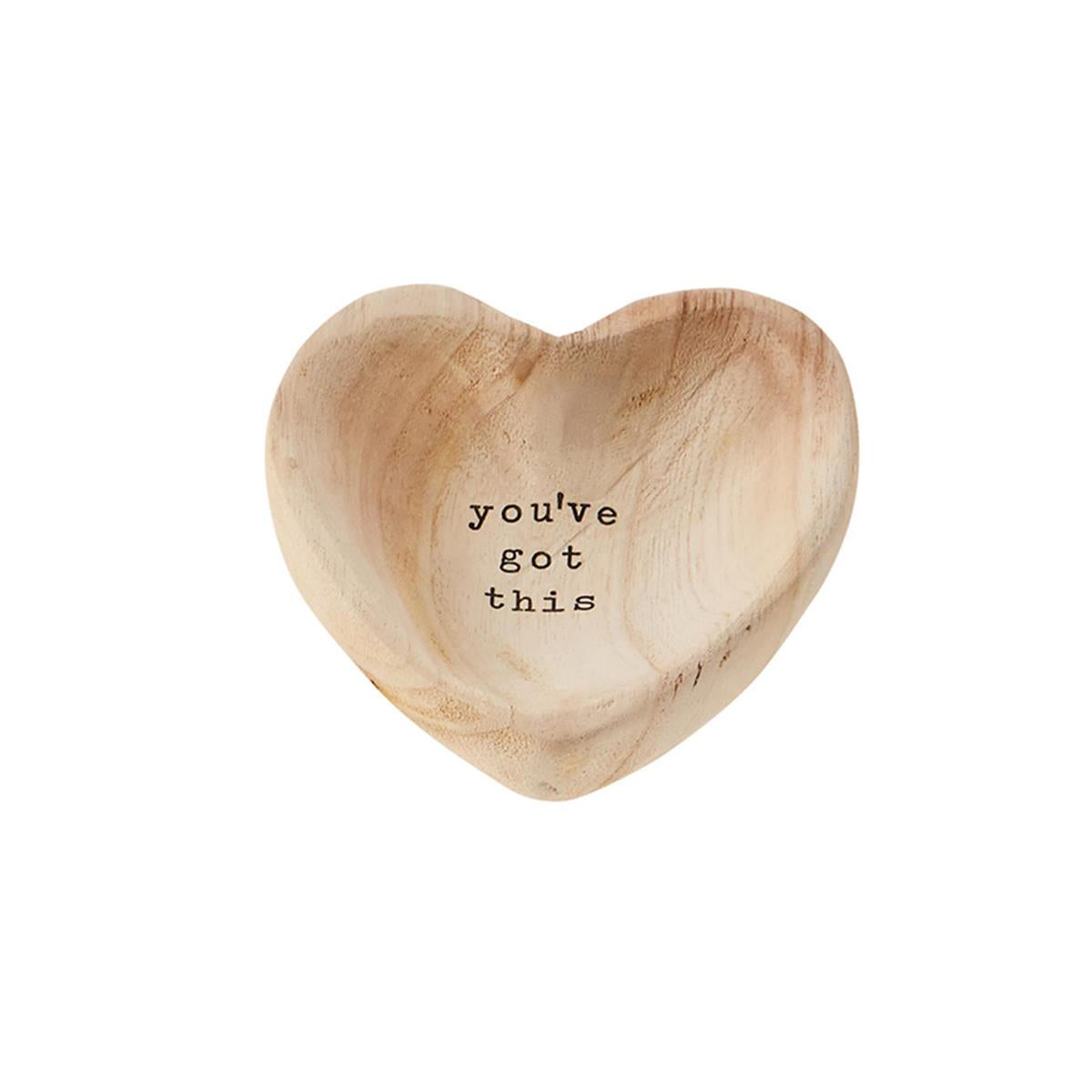 Mud Pie Wood Heart Trinket Tray