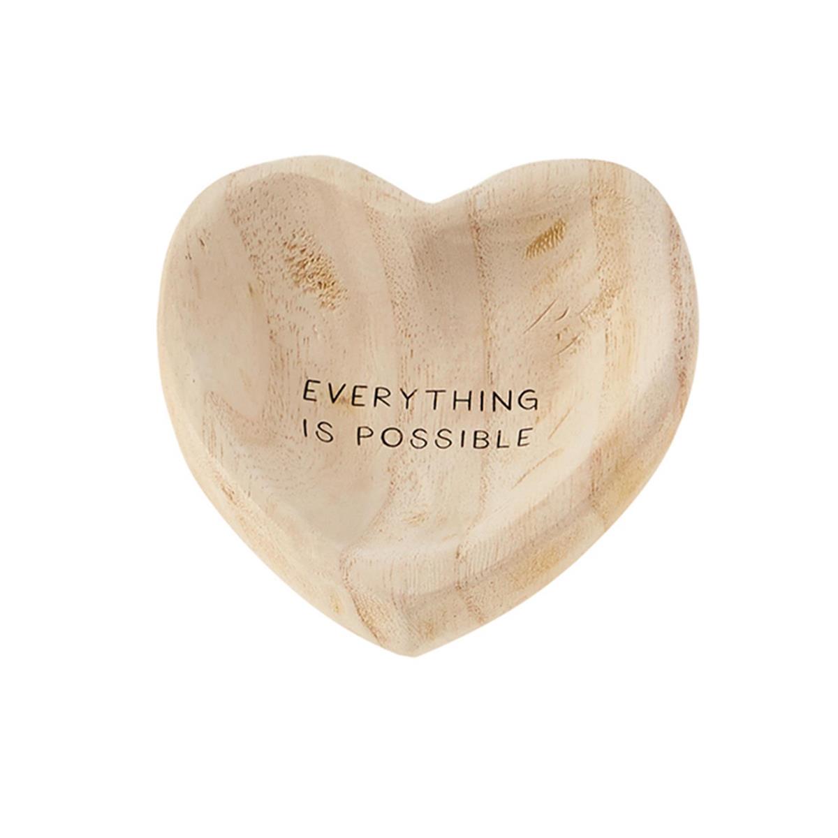 Mud Pie Wood Heart Trinket Tray