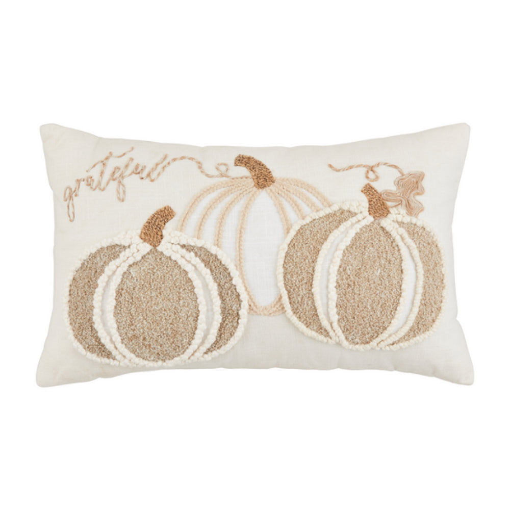 Mud Pie Neutral Pumpkin Pillow