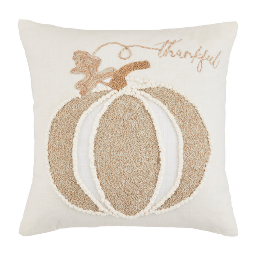 Mud Pie Neutral Pumpkin Pillow