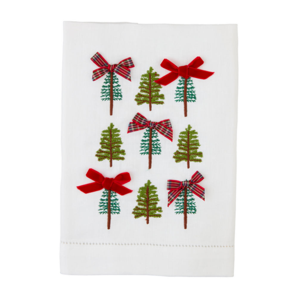 Mud Pie Christmas Embroidered Bow Towel