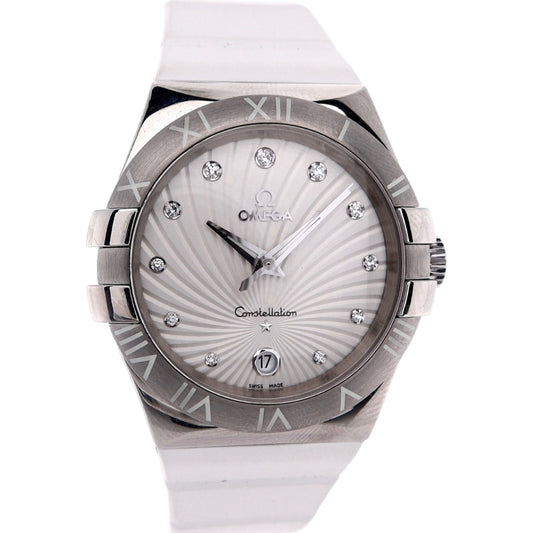 Estate Omega Stainless Steel Ladies Constellation White Textured Dial 123.12.35.60.52.001