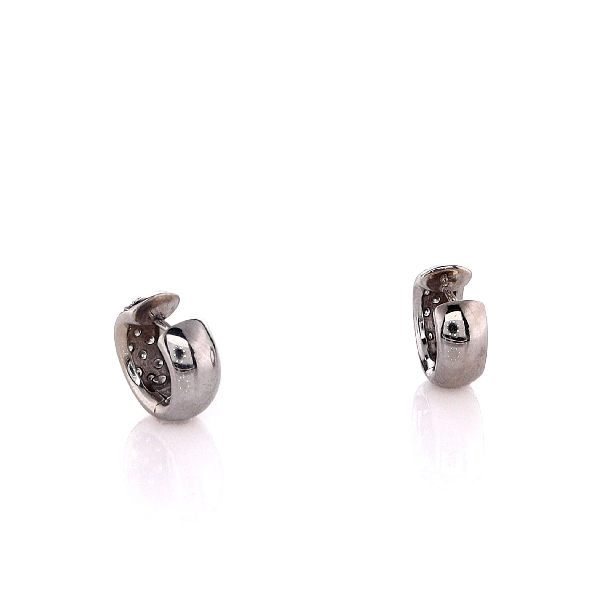 VINTAGE 14K ESTATE WHITE GOLD SMALL HUGGIE EARRINGS online