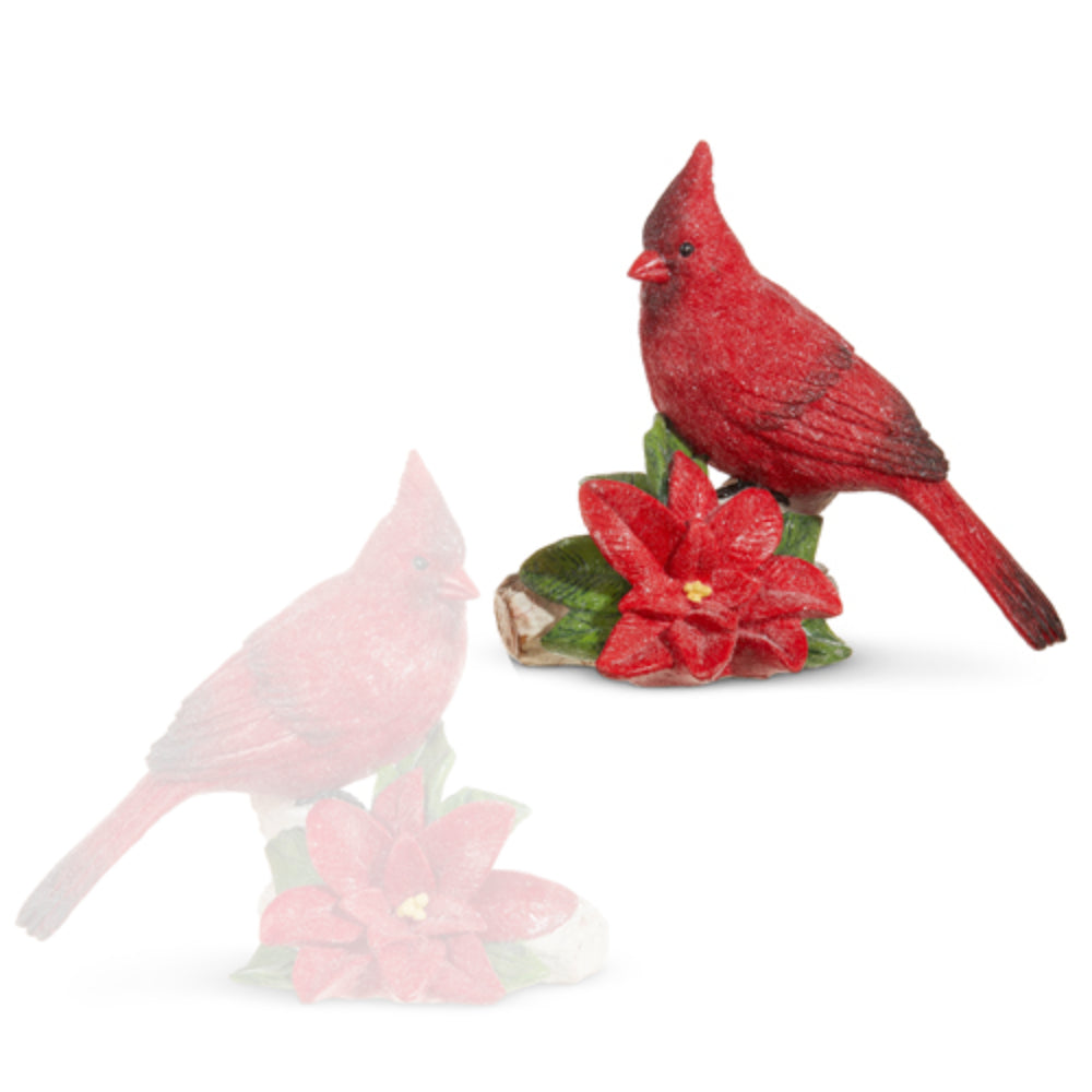 Raz Imports Cardinal with Poinsettia