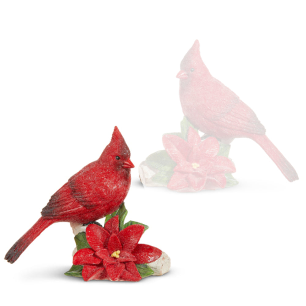 Raz Imports Cardinal with Poinsettia