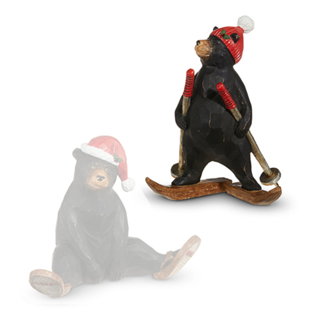 Raz Imports Black Bear Snow Sport Figurine