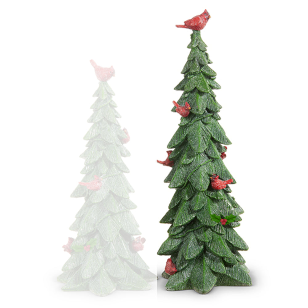 Raz Imports Green Tree with Cardinals and Holly