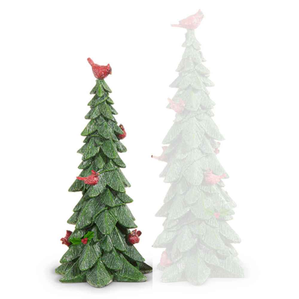 Raz Imports Green Tree with Cardinals and Holly