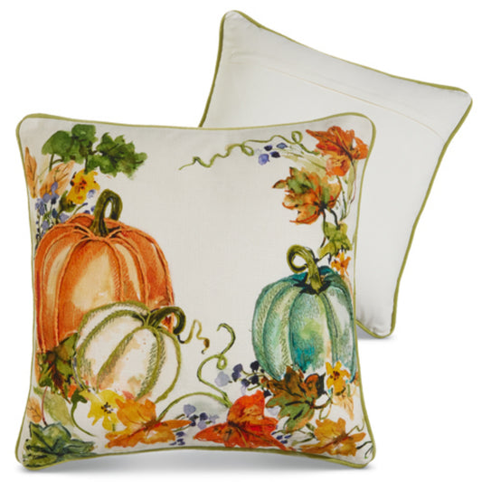 18" Pumpkins on Vine Pillow