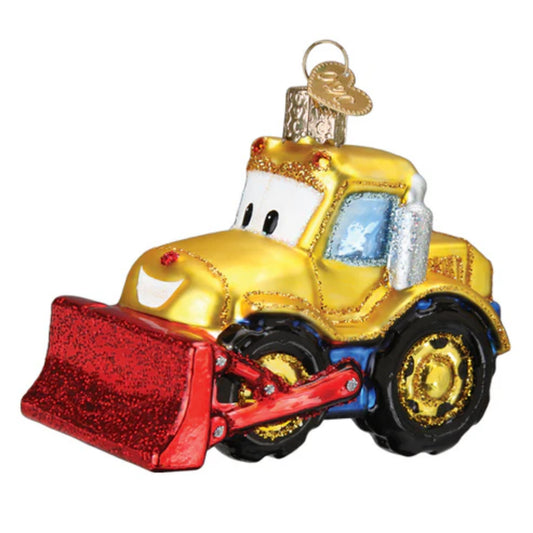 Old World Christmas Bright-eyed Bulldozer Ornament