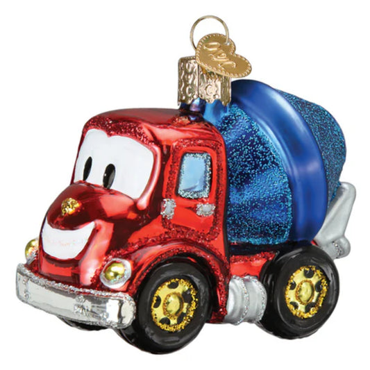 Old World Christmas Cheerful Cement Truck Ornament