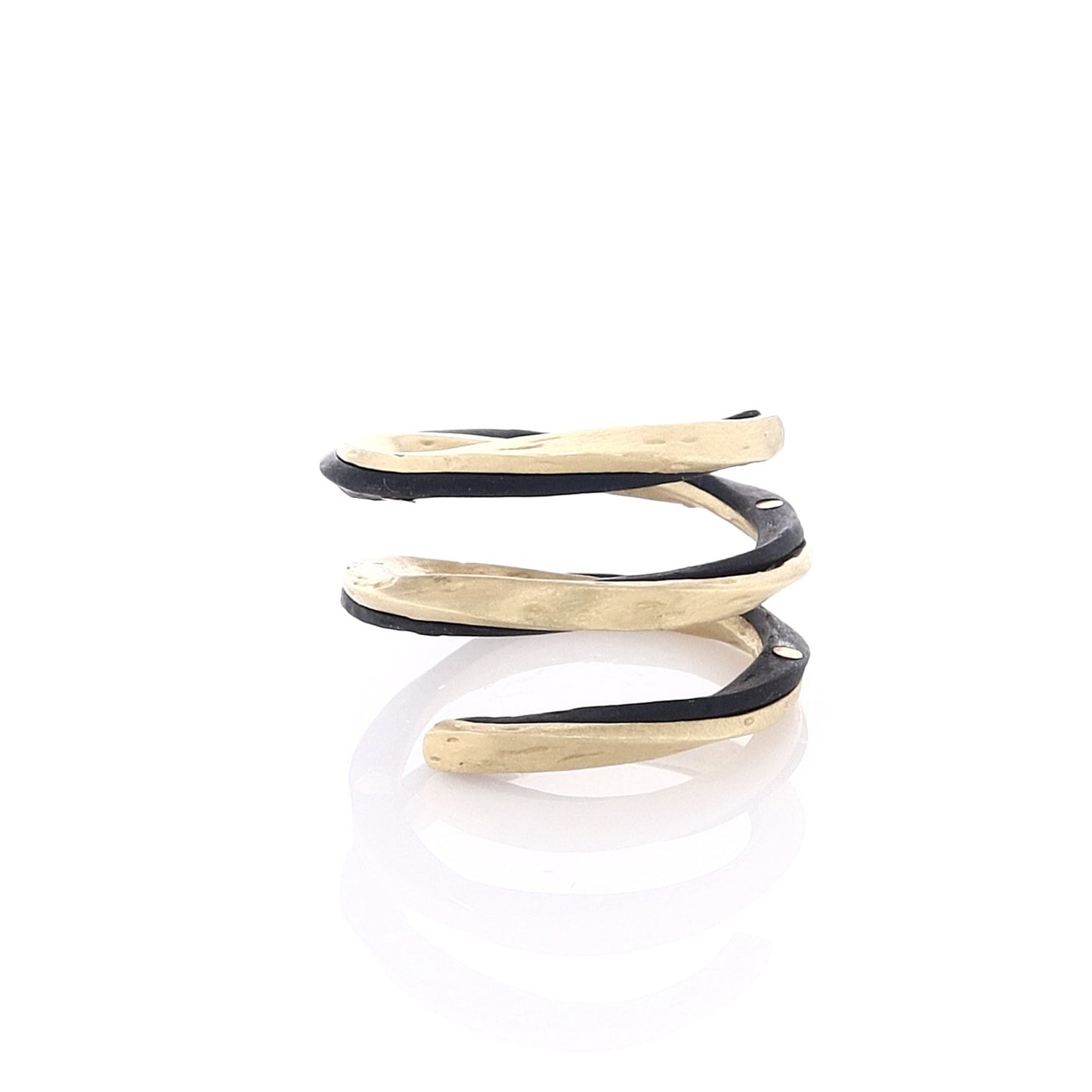 18k Yellow gold & Cobalt "Eclipse" Wire Ring