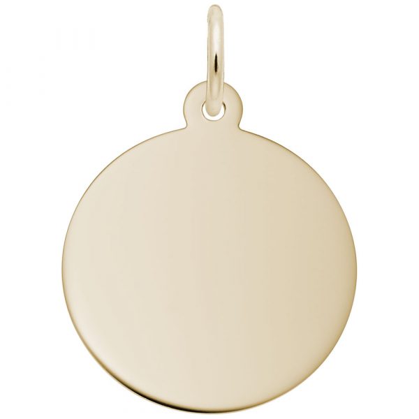 10K Yellow Gold Round Disc Charm