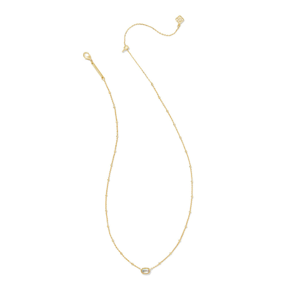 Kendra Scott Mini Elisa Pendant Necklace - Gold Dichroic Glass