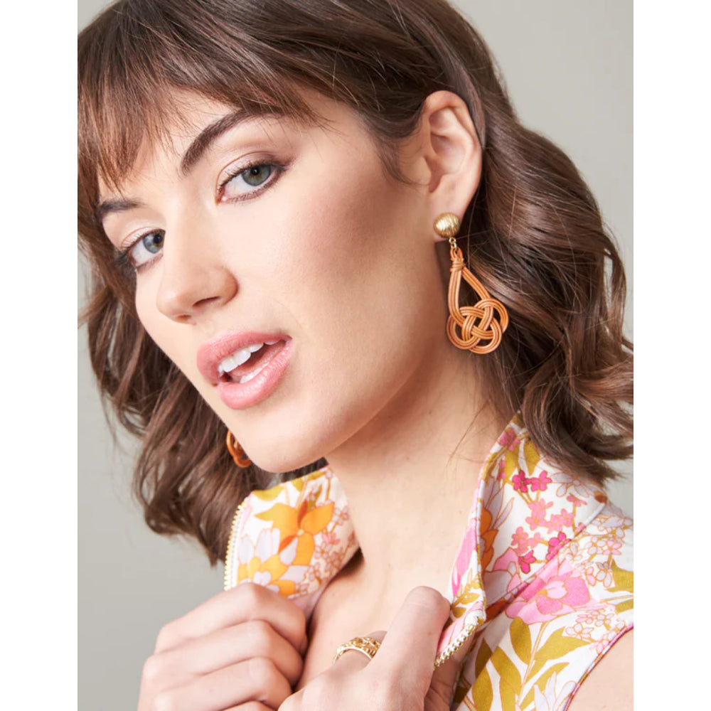 Spartina Woven Knot Earrings - Natural