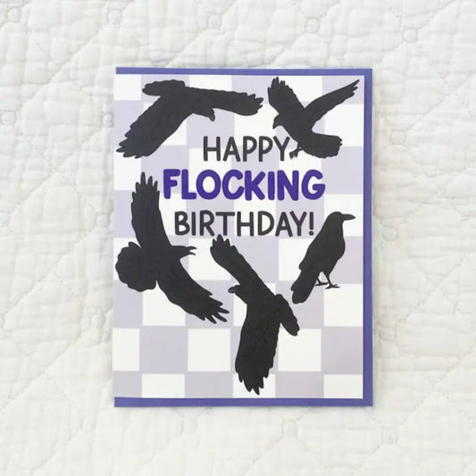 Happy Flocking Birthday Ravens Birthday Card