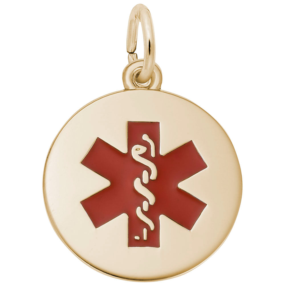 Medical Symbol Disc Charm - Red Symbol