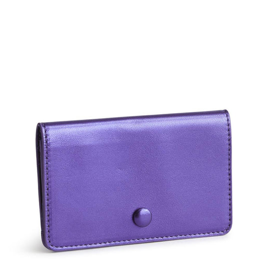 Vera Bradley Card Case in Leather-Purple Metallic