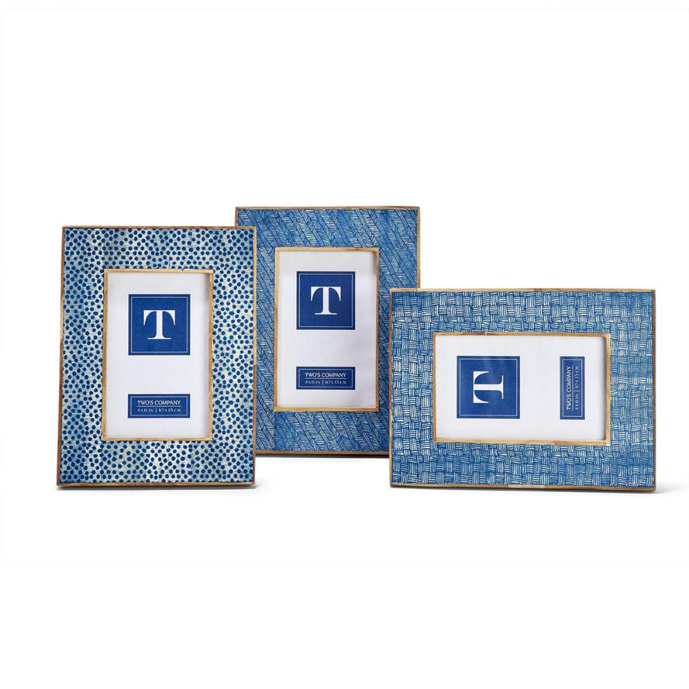 Two's Company Shibori 4x6 Photo Frame