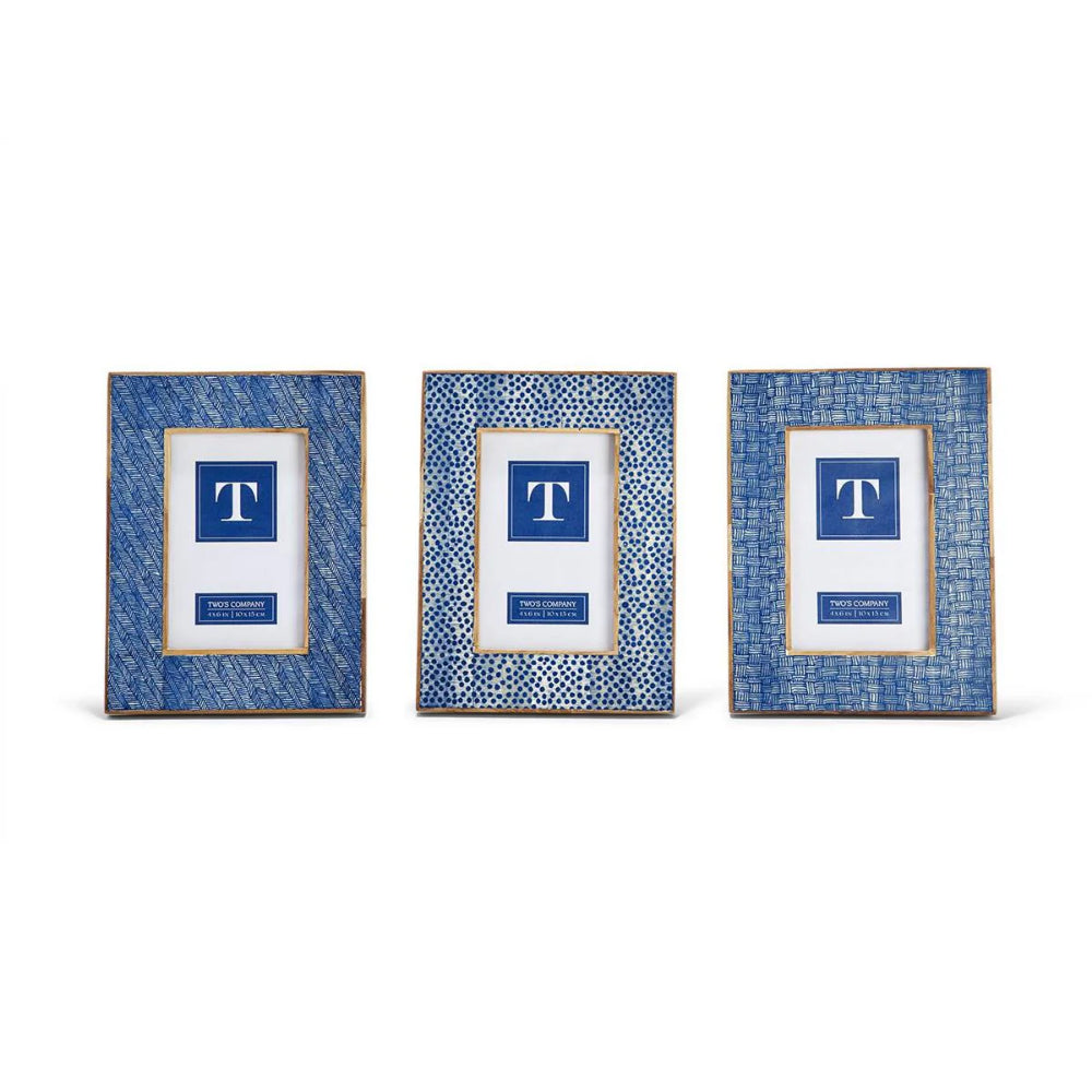 Two's Company Shibori 4x6 Photo Frame