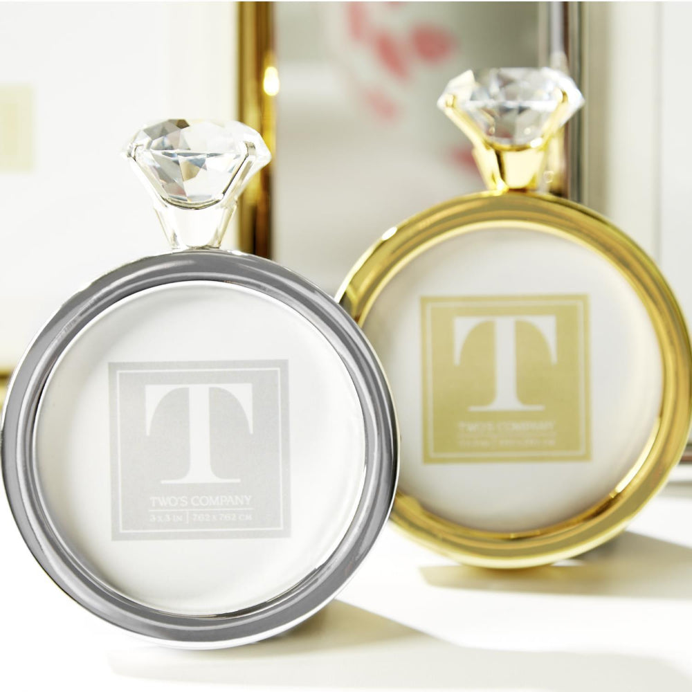 Two s Company Clear Diamond Ring Photo Frame