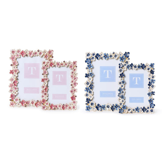 Two's Company Hydrangea Enamel Photo Frame