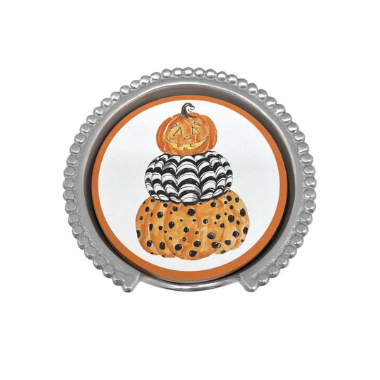 Mariposa Pumpkins Beaded Coaster Set