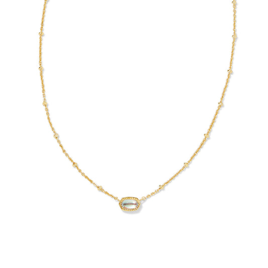 Kendra Scott Mini Elisa Pendant Necklace - Gold Dichroic Glass